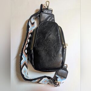 Black Leather Crossbody Bag